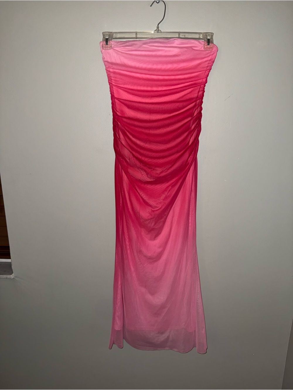 Shein Pink Ombré Sunset strapless midi dress size medium 6 - Picture 5 of 8